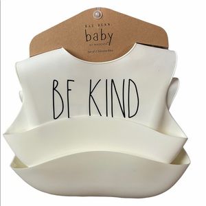 NTW  Rae Dunn baby - set of 2 silicone bibs.